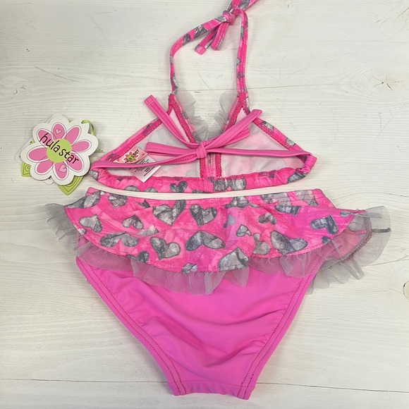 NWT Hula Star Heart Triangle Bikini Kids - Picture 5 of 7